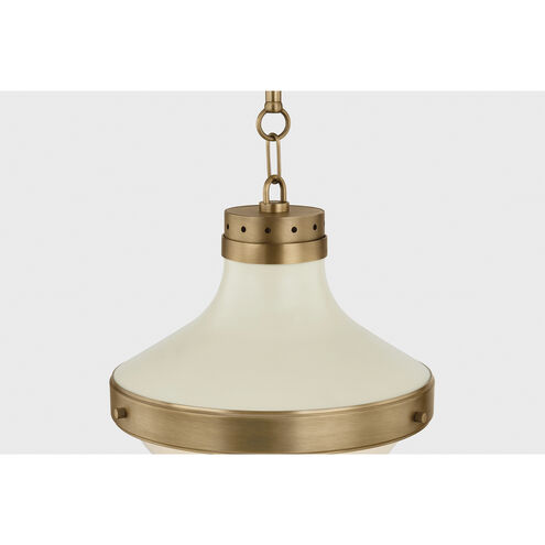 Maxton 1 Light 13.5 inch Patina Brass and Soft Sand Pendant Ceiling Light
